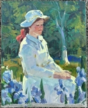 Девочка и цветы В. Тарасенко 55*45, фото №2