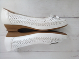 Жіночі білі балетки, туфлі, розмір 37, натуральна шкіра, літо., фото №4