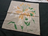 Винтаж платок подпиской Jim Thompson птица, цветы, 39/38 см, 3 шт., фото №4