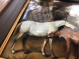 Картина , емаль по міді , коні, фото №4