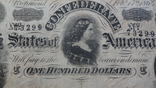 Конфедеративные Штаты Америки 100 долларов 1864 г. Ричмонд, фото №7