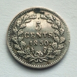 Нидерланды 5 центов 1850 г. - Виллем III, фото №5