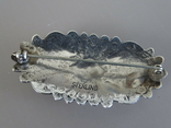 Навахо Navajo. Винтажная брошь "Крылья орла". Серебро, бирюза, оникс., фото №6
