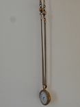 Подвесные часики на цепочке двойного плетения из серебра 925, золочение. Швейцария,1960-е, фото №10