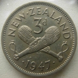 Новая Зеландия 3 пенса 1947, фото №2