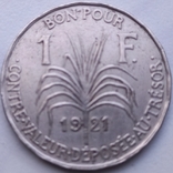 Гваделупа.1 франк 1921, фото №2