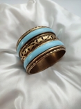 Вінтажний латунний браслет з голубими вставками Індія, фото №2