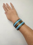 Вінтажний латунний браслет з голубими вставками Індія, фото №8