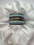 Вінтажний латунний браслет з голубими вставками Індія, photo number 10