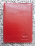 Шкіряна обкладинка на паспорт Grande Pelle 140х100 мм глянцева шкіра Sicillia червоний, фото №5