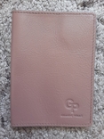 Шкіряна обкладинка на паспорт Grande Pelle 140х100 мм глянцева шкіра Sicillia фрез, фото №4
