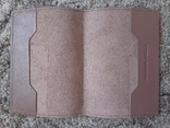 Шкіряна обкладинка на паспорт Grande Pelle 140х100 мм глянцева шкіра Sicillia фрез, фото №6