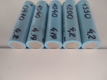Акумулятори Li-Ion, тип18650, колір світло-синій, 5шт., фото №4