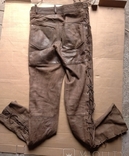 Кожаные женские плотные брюки размер 48, photo number 9