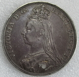 1 крона 1889 г. Великобритания, серебро, фото №3