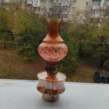 Винтажная керосиновая масляная лампа фарфор 24 см, фото №2