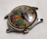 Watch Pobeda 2MChZ 1957 with a hand-drawn picture on the dial of the USSR, photo number 7