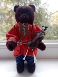 Mishka musician-violinist antique wind-up toy sawdust USSR, photo number 8