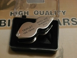 Подвійна складна ювелірна лупа TRIPLET SILVER для монет збільшення 10х18mm 20х12mm, numer zdjęcia 3