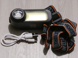 Двойной акумуляторый фонарь на голову Bailong WH-170XRE Q5+COB2,зарядка Micro USB, фото №7