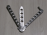 Нож тренировочный Benchmade Silver, для флиппинга нож-бабочка 21.5 см, фото №2