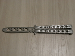 Нож тренировочный Benchmade Silver, для флиппинга нож-бабочка 21.5 см, фото №4