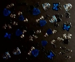 Голографические 3D-наклейки для дизайна ногтей - синие с золотом, numer zdjęcia 3