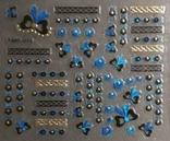 Голографические 3D-наклейки для дизайна ногтей - синие с золотом, numer zdjęcia 2