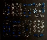 Голографические 3D-наклейки для дизайна ногтей - синие с золотом, фото №3