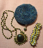 Украшения этно ожерелье и браслет, семена лотоса, в подарочном футляре с серебром Англия, фото №2