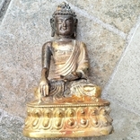Старинный Будда Шакьямуни позолоченный, фото №2
