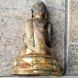 Старинный Будда Шакьямуни позолоченный, фото №3