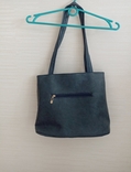 Красивая вместительная женская сумка на длинных ручках т синяя под джинс, фото №3