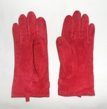 Рукавиці жіночі замшеві червоні розмір М, фото №3