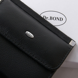 Женский черный кожаный кошелек DR. BOND WN-3 black, photo number 3