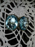 Сережки з блакитними камінням, фото №2