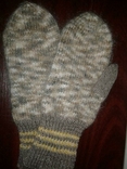 В'язані рукавички ручної роботи (мохер), фото №2