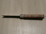 Нож складной Hufeng прямое лезвие деревянная рукоять 20 см, фото №5