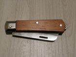 Нож складной Hufeng прямое лезвие деревянная рукоять 20 см, фото №7
