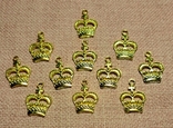Декор подвеска золотистая Корона, 25 мм 11 шт, фото №3