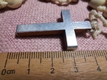 Старые чётки чотки из бобов, накладное распятие, крест с распятием, фото №5
