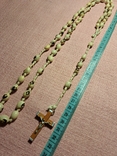Старые чётки чотки из бобов, накладное распятие, крест с распятием, фото №7