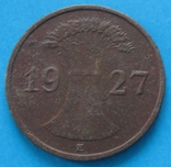 Германия 1 пфенниг 1927 Е, фото №3