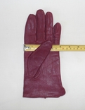 Рукавиці жіночі шкіряні бордові розмір L, фото №6