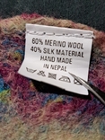 Тёплый лёгкий шарф двухсторонний из шерсти мериноса и шёлка Непал ручная работа, фото №5