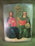3Д41 Икона Святая Троица, письмо, дерево. Размер 21*29 см, толщина 1,7 см, фото №2