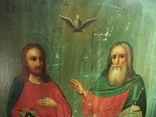 3Д41 Икона Святая Троица, письмо, дерево. Размер 21*29 см, толщина 1,7 см, фото №3