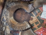 Икона Святого Николая Чудотворца в киоте и кованном окладе, фото №12