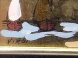 Картина на золотой фольге миниатюра ручная роспись подпись автора, фото №6