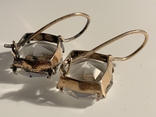 Срібні (875) сережки, гірський кришталь., фото №11